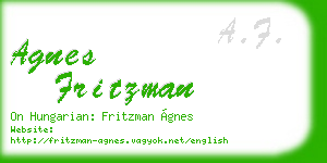 agnes fritzman business card